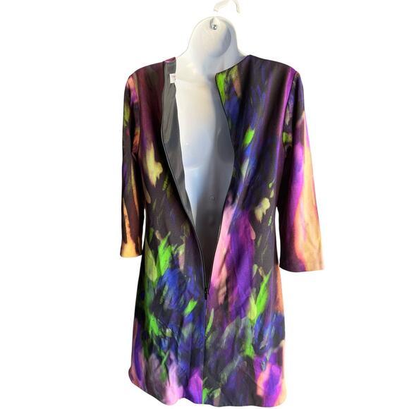 Trina Turk Women’s Abstract Floral Tunic Shift Dress 3/4 Sleeve A-Line Size 6 - Picture 5 of 13